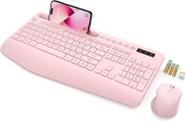 Combinação de teclado e mouse SABLUTE Wireless Ergonomic Rosa