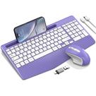 Combinação de teclado e mouse sem fio Hayyiesh Ergonomic Purple