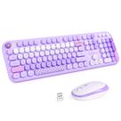 Combinação de teclado e mouse sem fio KNOWSQT Lovely Purple