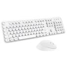 Combinação de teclado e mouse sem fio LETTON Cute Colorful White