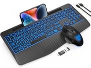 Combinação de teclado e mouse sem fio SABLUTE Recarregável
