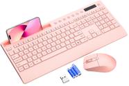 Combinação de teclado e mouse sem fio Trueque Pink Lag Free