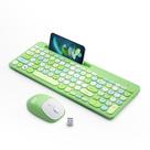Combinação de teclado e mouse sem fio XISOGUU Retro Green