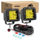 Combinação LED Pods Nilight de 3 polegadas Amber 42 W Spot Flood, 2 unidades