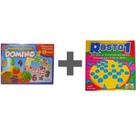 Combo 02 Jogos ( J. Dominó Frutas e Números Educacional 28 Pçs + Resta 1 Pequeno Jogo Educativo ).
