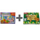 Combo 02 Jogos ( Jogo Dominó Frutas e Números Educacional 28 Pçs + Jogo Do Mico - Mini Toys ).