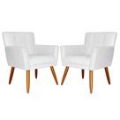 Combo 02 Poltronas Decorativas Onix Suede Branco - DS Estofados