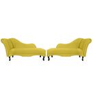 Combo 02 Recamier Namoradeira Divã Lado Direito e Esquerdo Olivia Suede Amarelo - DS Estofados