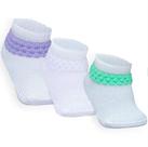 Combo 03 Pares de Meia Persa Para Bebê: Branca, Verde e Lilás 0 a 06 Meses