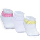 Combo 03 Pares de Meia Persa Para Bebê: Rosa, Branca e Amarela 0 a 06 Meses