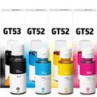 Combo 04 Refil de Tinta GT53 Preto GT52 Cores Para tank 400