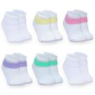 Combo 06 Pares de Meia Persa Menina: Branco, Amarelo, Rosa, Lilás e Verde 0 a 06 meses