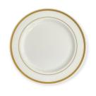 Combo 15 Pratos Acrílico Luxo Dourado Sobremesa 18cm Festa