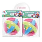 Combo 2 Brinquedos Bola Maluquinha Bebê Chocalho Mordedor Didática Macia