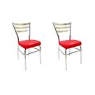 Combo 2 Cadeiras de COZINHA com reforço cromada assento grosso cor vermelho Combo 2 Cadeiras de COZINHA com reforço cromada assento grosso cor vermelho