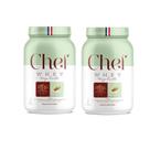 Combo 2 Chef Whey Protein Concentrado Paris 6 800g Chocolate Branco com Pistache - Sem Lactose
