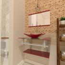 Combo 2 em 1 Gabinete de Vidro 60cm para banheiro Cuba Retangular San Marino + Torneira Algarve