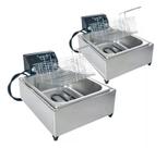 Combo 2 Fritadeira Elétrica Profissional Inox Cuba 5l Óleo