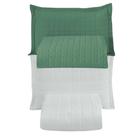 Combo 2 Kit Cobre Leito Colcha Monaco Solteiro Dupla Face - Verde - Branco - 100% Poliéster