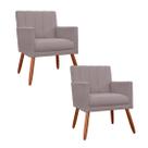 Combo 2 Poltronas Decorativa Para Consultório Escritório Cecília Suede Rosê - INCASA DECOR