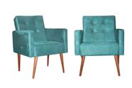 Combo 2 Poltronas Decorativas Camila Com Pés Madeira Combo 2 Poltronas Decorativas Camila Com Pés Madeira