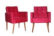 Combo 2 Poltronas Decorativas Camila Com Pés Madeira Vermelho Combo 2 Poltronas Decorativas Camila Com Pés Madeira Vermelho
