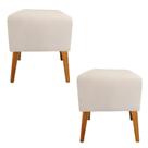 Combo 2 Puf, Puff Para Sala, Puff Suede Bege Off White