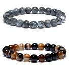 Combo 2 Pulseiras De Bolinha Masculina Ônix Olho De Tigre Combo 2 Pulseiras De Bolinha Masculina Ônix Olho De Tigre