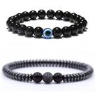 Combo 2 Pulseiras Masculinas Bolinha Pedra Hematita Preta Combo 2 Pulseiras Masculinas Bolinha Pedra Hematita Preta