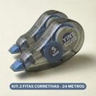 Combo 2 Unidades Corretivo Em Fita Yins Paper Corpo Fume 4 Cores Papelaria Criativa e Organização