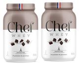 Combo 2 Whey Zero Lactose 907g Chocolate Meio Amargo Chef Whey