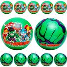 Combo 20 Bolas Vinil Leite Top Heroes Huk Verde Lembrancinhas Festa Infantil