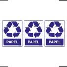 Combo 3 Adesivos De Sinalização Lixo Papel 15x20 Ekomunike - S-239 F9e