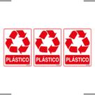 Combo 3 Adesivos De Sinalização Lixo Plástico 15x20 Ekomunike - S-241 F9e
