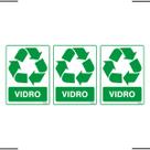 Combo 3 Adesivos De Sinalização Lixo Vidro 15x20 Ekomunike - S-242 F9e