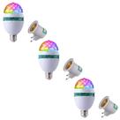 Combo 3 Lâmpada Led Globo Colorida Giratoria Festa 110v/220v