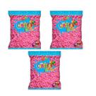 Combo 3 Pacotes de Confeitos Tipo Miçanga Sabor Framboesa
