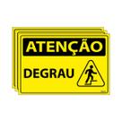 Combo 3 Placas De Sinalização Atenção Degrau 30x20 Ecom IA - SA102 F9e