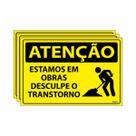 Combo 3 Placas De Sinalização Atenção Estamos Em Obras Desculpe O Transtorno 30x20 Ecom IA - SA112 F9e
