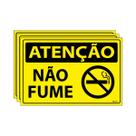 Combo 3 Placas De Sinalização Atenção Não Fume 30x20 Ecom IA - SA22 F9e