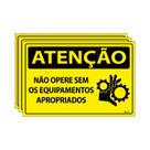 Combo 3 Placas De Sinalização Atenção Não Opere Sem Os Equipamentos Apropriados 30x20 Ecom IA - SA13 F9e Combo 3 Placas De Sinalização Atenção Não Opere Sem Os Equipamentos Apropriados 30x20 Ecom IA - SA13 F9e