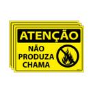 Combo 3 Placas De Sinalização Atenção Não Produza Chama 30x20 Ecom IA - SA72 F9e