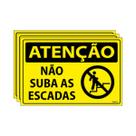 Combo 3 Placas De Sinalização Atenção Não Suba As Escadas 30x20 Ecom IA - SA85 F9e