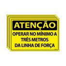 Combo 3 Placas De Sinalização Atenção Operar No Mínimo A Três Metros Da Linha De Força 30x20 Ecom IA - SA15 F9e