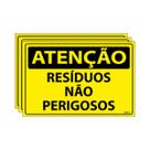 Combo 3 Placas De Sinalização Atenção Resíduos Não Perigosos 30x20 Ecom IA - SA57 F9e Combo 3 Placas De Sinalização Atenção Resíduos Não Perigosos 30x20 Ecom IA - SA57 F9e