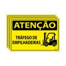 Combo 3 Placas De Sinalização Atenção Tráfego De Empilhadeiras 30x20 Ecom IA - SA80 F9e