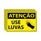 Combo 3 Placas De Sinalização Atenção Use Luvas 30x20 Ecom IA - SA26 F9e