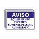 Combo 3 Placas De Sinalização Aviso Equipamento Elétrico Somente Pessoal Autorizado 30x20 Ecom IA - SV6 F9e