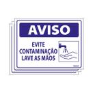 Combo 3 Placas De Sinalização Aviso Evite Contaminação Lave As Mãos 20x15 Ecom IA - P-37/2 F9e Combo 3 Placas De Sinalização Aviso Evite Contaminação Lave As Mãos 20x15 Ecom IA - P-37/2 F9e