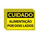 Combo 3 Placas De Sinalização Cuidado Alimentação Por Dois Lados 30x20 Ecom IA - SC22 F9e